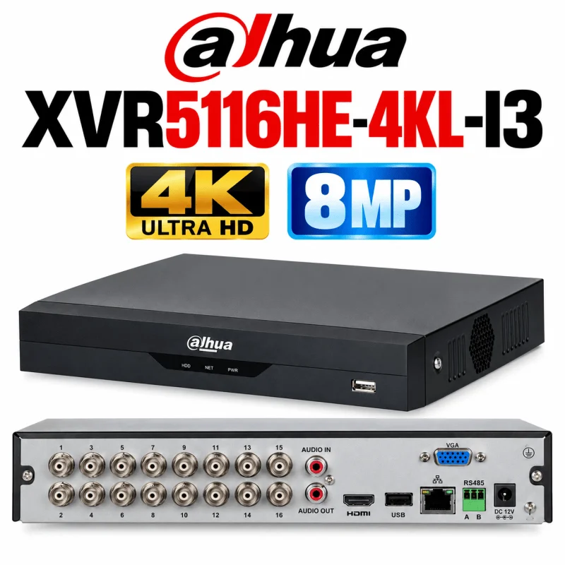 מערכת הקלטה ל16 ערוצים XVR5116HE-4KL-I3 XVR-WizSense 8MP – מערכות הקלטה XVR DAHUA | CAM4HIK