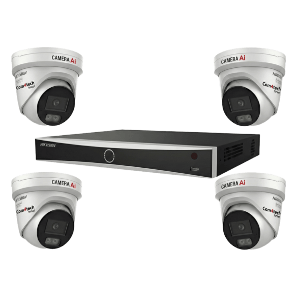 קיט 4 מצלמות כיפה Hikvision Ai כולל NVR 8CH AcuSeek – Smart Hybrid Light – Hikvision קיט 4 מצלמות כיפה Hikvision Ai כולל NVR 8CH AcuSeek – מק"ט KIT-4DOME AI – Smart Hybrid Light – Hikvision | CAM4HIK