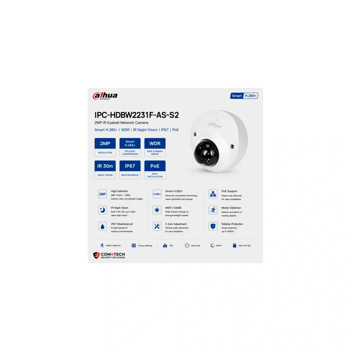 מצלמת רשת כיפה 2 מגה IPC-HDBW2231F-AS-S2 Dahua – מצלמות DAHUA IP מצלמת רשת כיפה 2 מגה IPC-HDBW2231F-AS-S2 Dahua – IPC-HDBW2231F-AS-S2 – מצלמות DAHUA IP | CAM4HIK