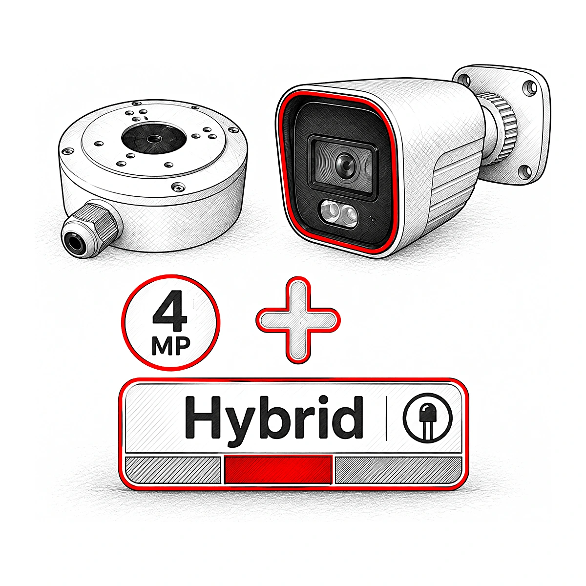 מצלמה צינור Ip Provision 4Mp עדשה קבועה 2.8 מ”מ BSH-340IPBN-28 + קופסת חיבורים — מצלמות רשת IP – Provision-ISR Hikvision 2026