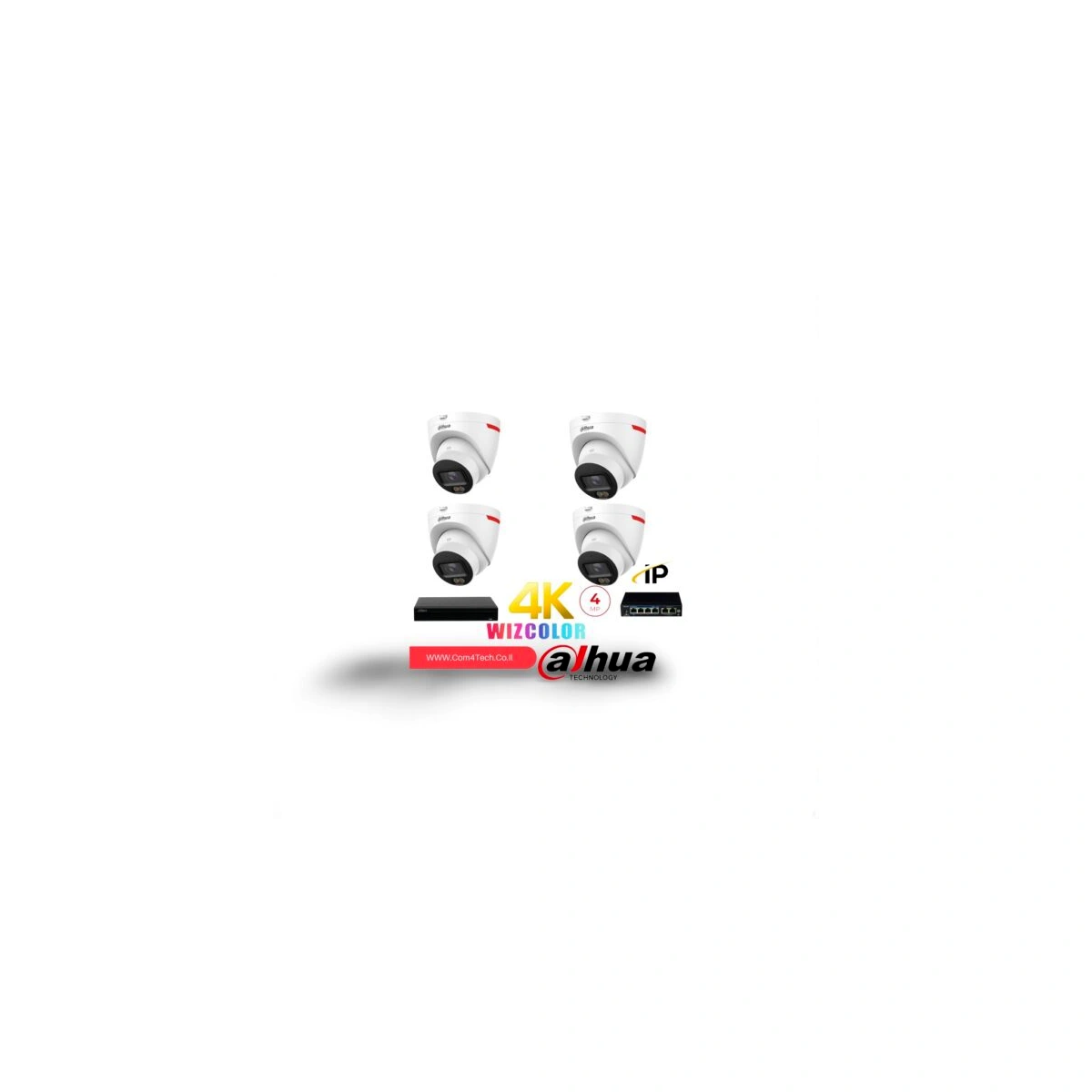 קיט 4 מצלמות כיפה Dahua 4Mp WizColor DH-IPC-HDW2449T-S-PRO – WizColor DAHUA קיט 4 מצלמות כיפה Dahua 4Mp WizColor DH-IPC-HDW2449T-S-PRO – 45648789 – WizColor DAHUA | CAM4HIK