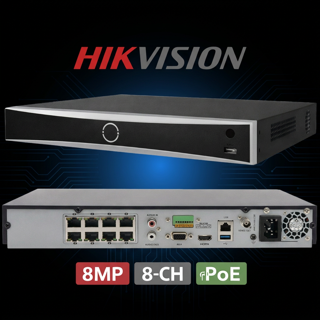 מערכת הקלטה NVR Hikvision 8CH Poe DS-7608NXI-K2/8P PoE X 8 — מקליטי NVR 8 ערוצים Hikvision 2026