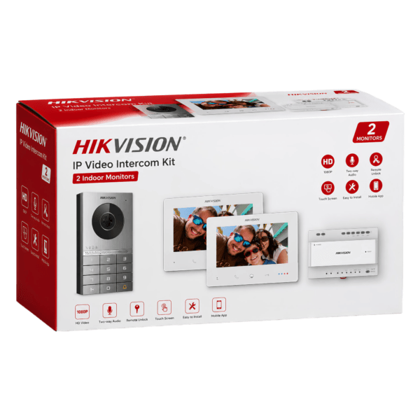 ערכת אינטרקום וידאו דו-גידי (2-Wire) מבית HIKVISION DS-KIS706EY כולל 2 מסכים — קיטים אינטרקום HIKVISION Hikvision 2026