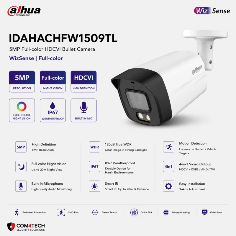 מצלמה HAC-HFW1509TLM-A-LED Dahua 5Mp FullColor – מצלמות אנלוגיות HDCVI DAHUA מצלמה HAC-HFW1509TLM-A-LED Dahua 5Mp FullColor – HAC-HFW1509TLM-A-LED לא יבאן רשמי – מצלמות אנלוגיות HDCVI DAHUA | CAM4HIK