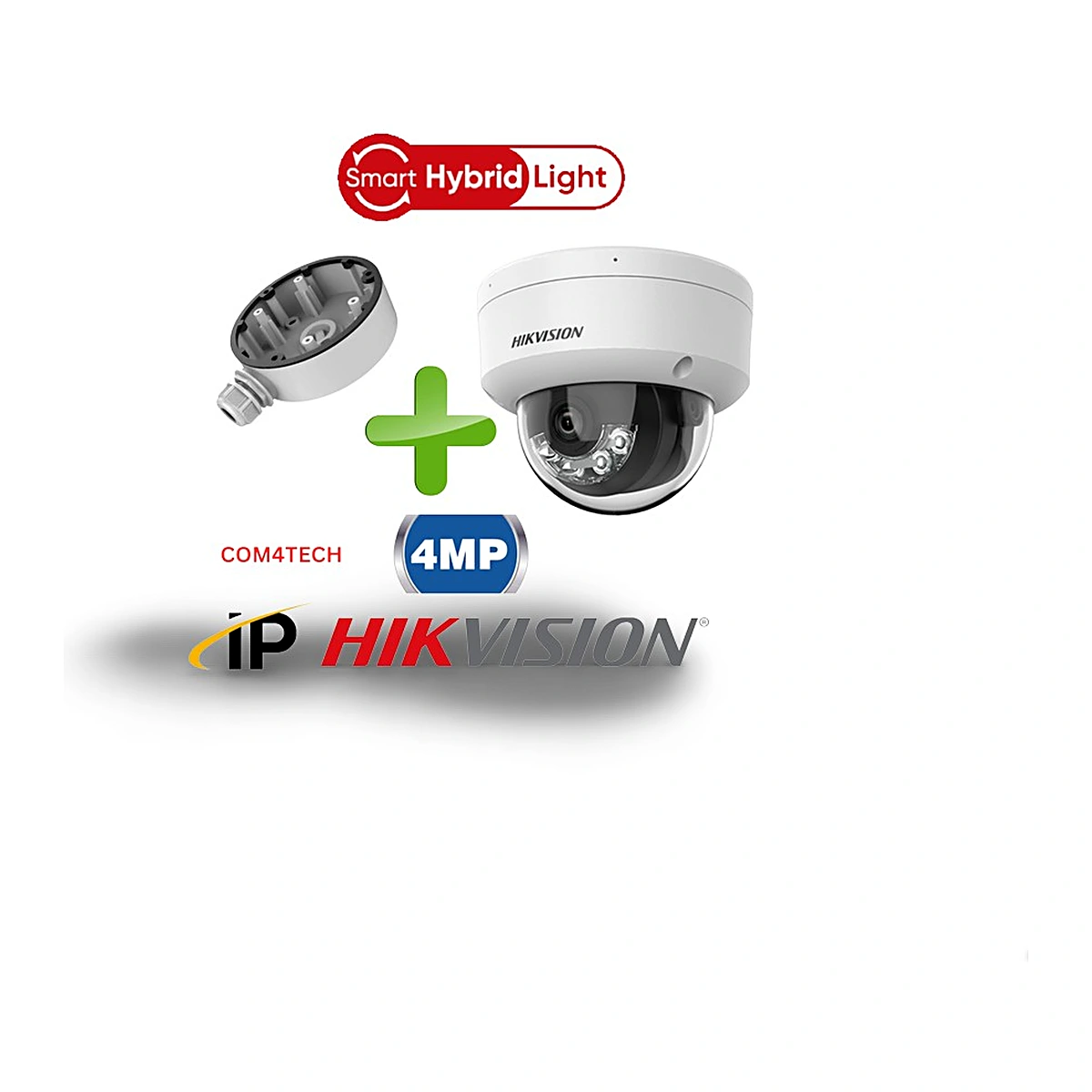 מצלמה כיפה 4Mp עד 30 מ’ – אור לבן 2.8mm DS-2CD1143G2-LIUF Hikvision + DS-1280ZJ-DM46 — מצלמות IP 4MP של Hikvision Hikvision 2026