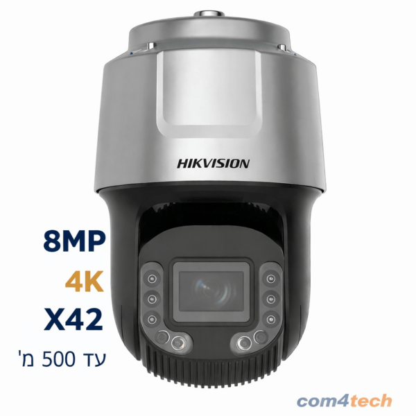 מצלמה ממונעת PTZ Hikvision DS-2DF8C842IXG1-EL 8MP 4K ZooM X42 עד 500 מ' — מצלמות PTZ רשת IP Hikvision Hikvision 2026