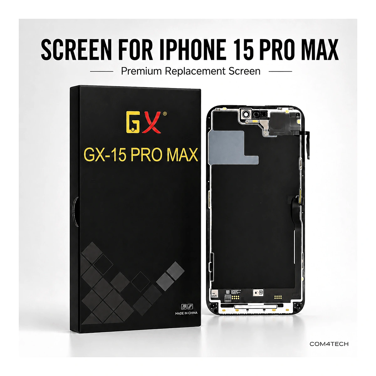 מסך OLED GX לאייפון 15 פרו מקס GX-15 PRO MAX – מסכים וסוללות איפון IPHONE מסך OLED GX לאייפון 15 פרו מקס GX-15 PRO MAX – מק״ט: GX-15 PRO MAX-15 – מסכים וסוללות איפון IPHONE | CAM4HIK