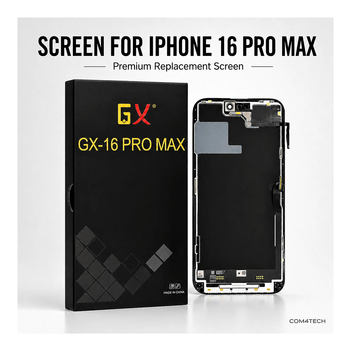 מסך OLED GX לאייפון 16 פרו מקס GX-16 PRO MAX – מסכים וסוללות איפון IPHONE מסך OLED GX לאייפון 16 פרו מקס GX-16 PRO MAX – מק״ט: GX-16 PRO MAX – מסכים וסוללות איפון IPHONE | CAM4HIK