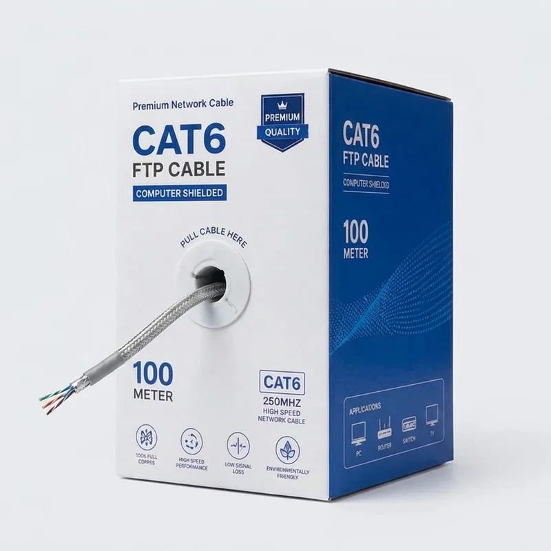 כבל מחשב מסוכך CAT6 FTP לא מתאים למצלמות — כבלים תקשורת CAT-6 Hikvision 2026
