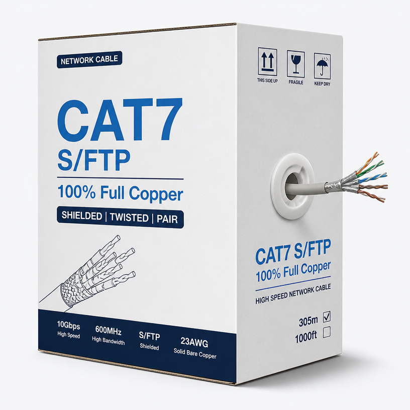 כבל ג'יגה 1000MHZ S/FTP חיצוני NYY חב 300 מ — כבלים תקשורת CAT-7 Hikvision 2026
