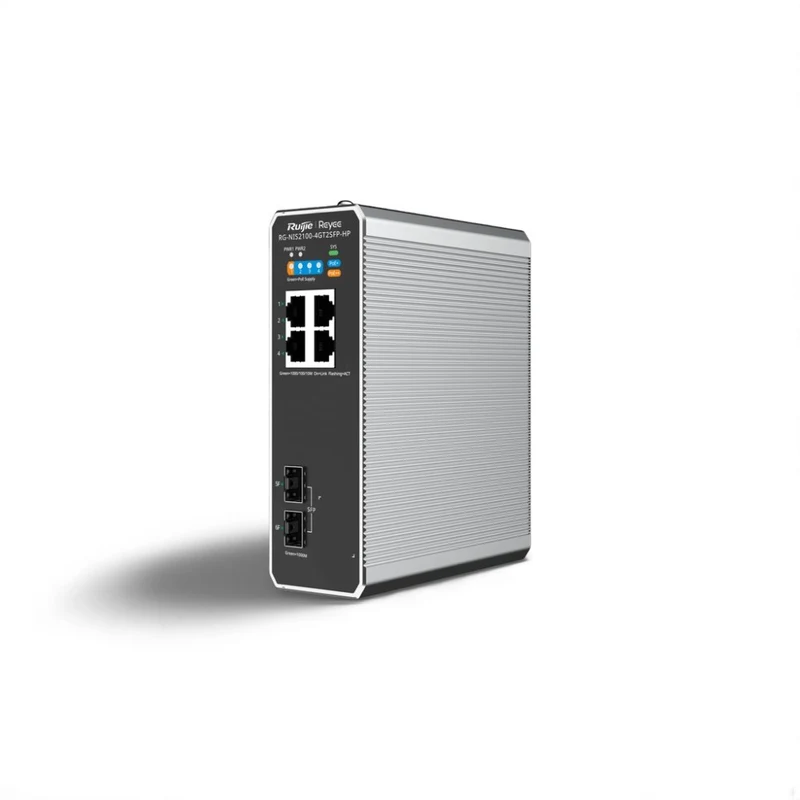 מתג תעשייתי מנוהל 4PoE של Ruijie — דגם RG-NIS2100-4GT2SFP-HP – מתג תעשייתי PoE מנוהל Ruijie מתג תעשייתי מנוהל 4PoE של Ruijie — דגם RG-NIS2100-4GT2SFP-HP – מק"ט RG-NIS2100-4GT2SFP-HP · מתג תעשייתי PoE מנוהל Ruijie – מתג תעשייתי PoE מנוהל Ruijie | CAM4HIK